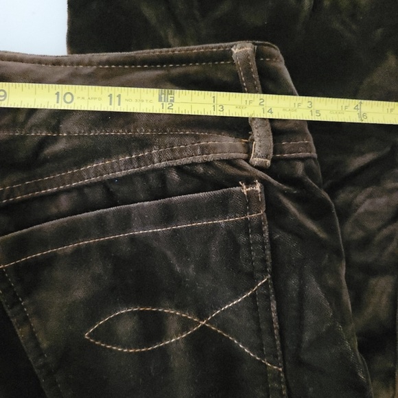 BCBG MAXAZRIA Mid-Rise Boyfriend Dark Brown Corduroy Pants Size 8 - Picture 5 of 7